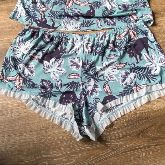 Secret Treasures Blue Leaf Print Pajama Set Women’s Size Large New - Picture 3 of 10